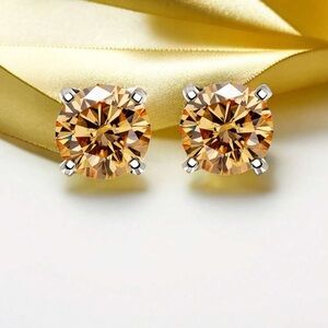 GORGEOUS 1ct Certified Moissanite Diamond Solitaire Earrings